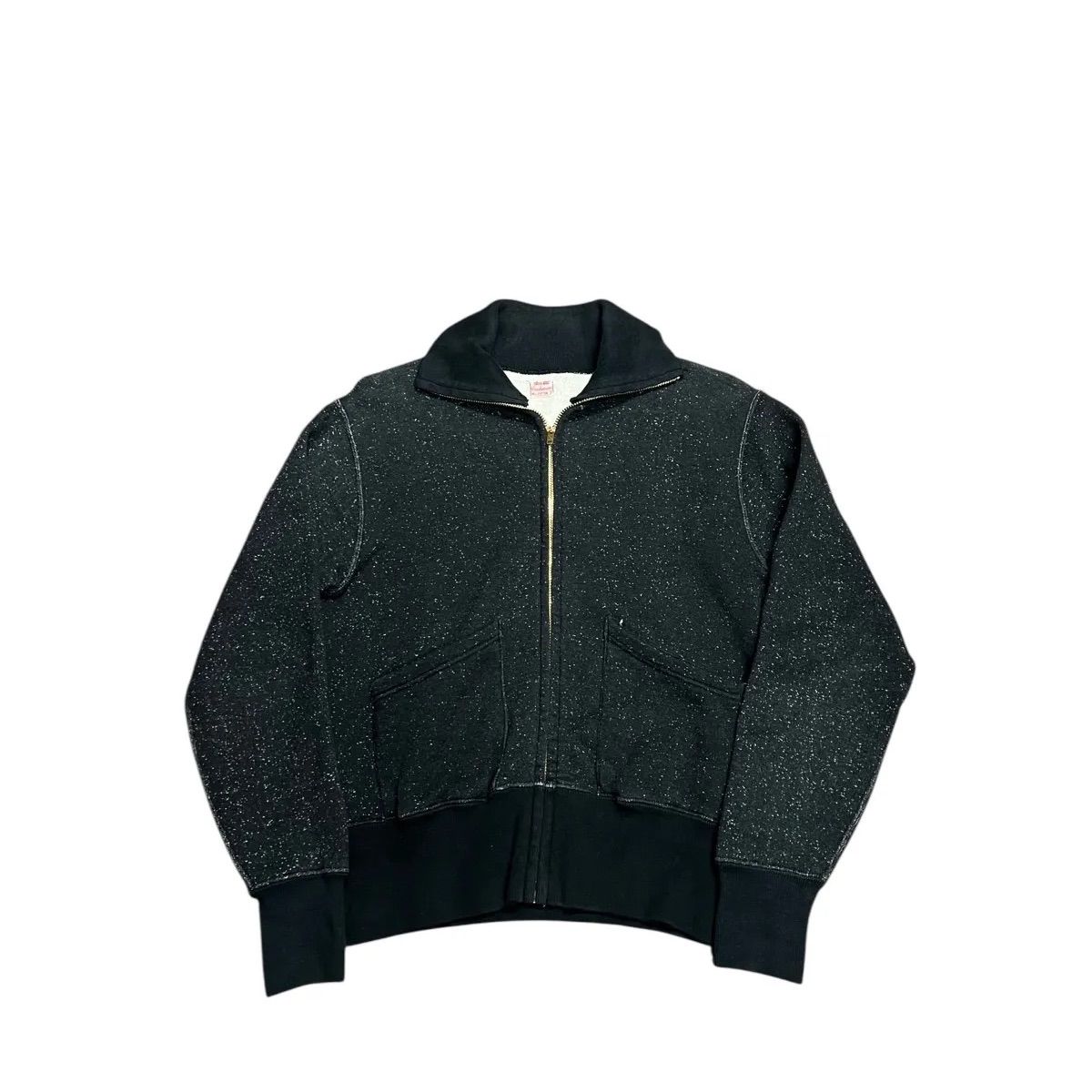 ビンテージ ごま塩スウェット 襟付き Vintage】40-50s ごま塩