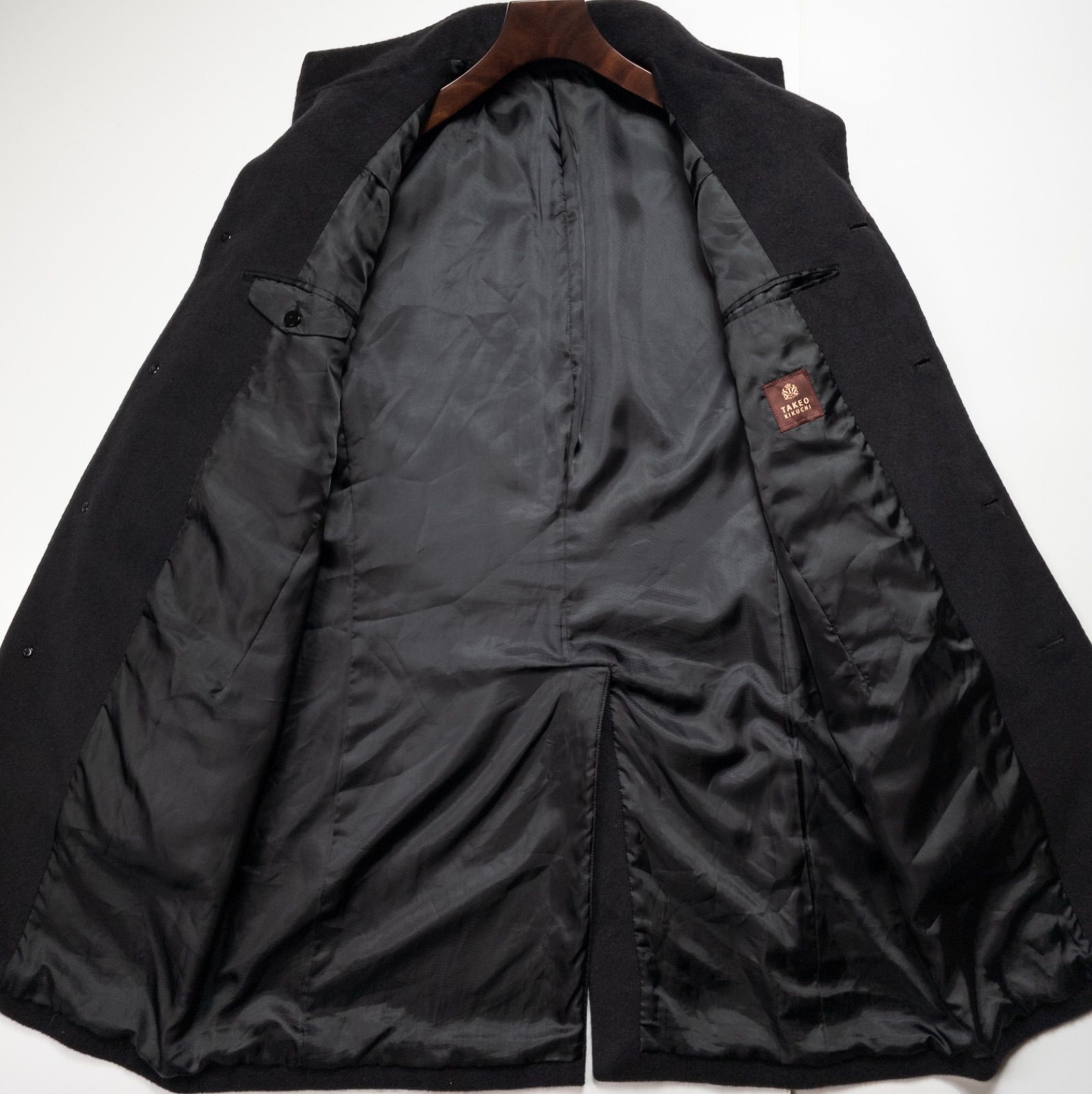 【美品】TAKEO KIKUCHI タケオキクチチェスターコートアンゴラ100% 美品】タケオキクチ TAKEO KIKUCHI ロングチェスターコート アンゴラ