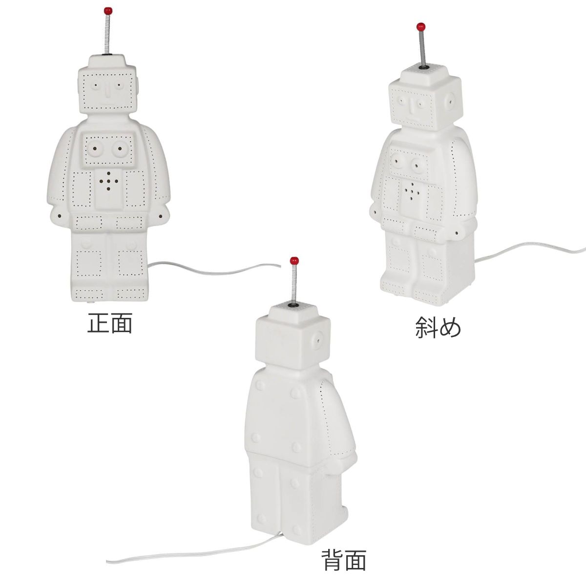 ダルトン テーブルランプ LEDライト対応 ポーセリンライト PORCELAIN LIGHT （ ライト ロボット ロケット 陶磁器 LED テーブルライト ランプ DULTON 照明 スイッチ付き E17 インテリア 子ども かわいい ホワイト ）