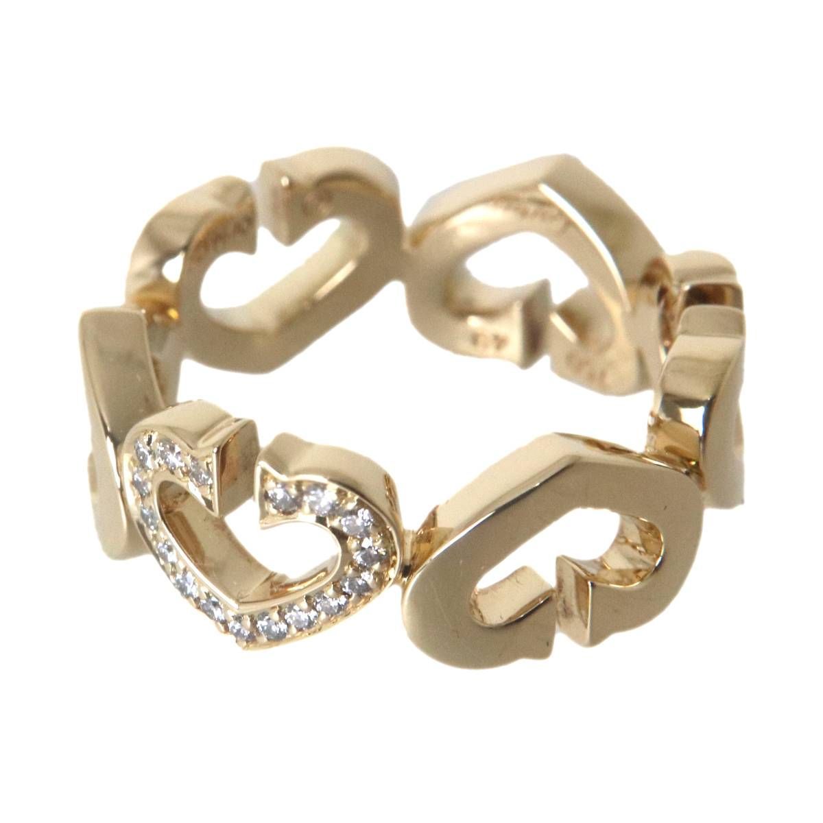 Cartier カルティエ Cハートリング K18 18金 ダイヤモンド YG イエロー