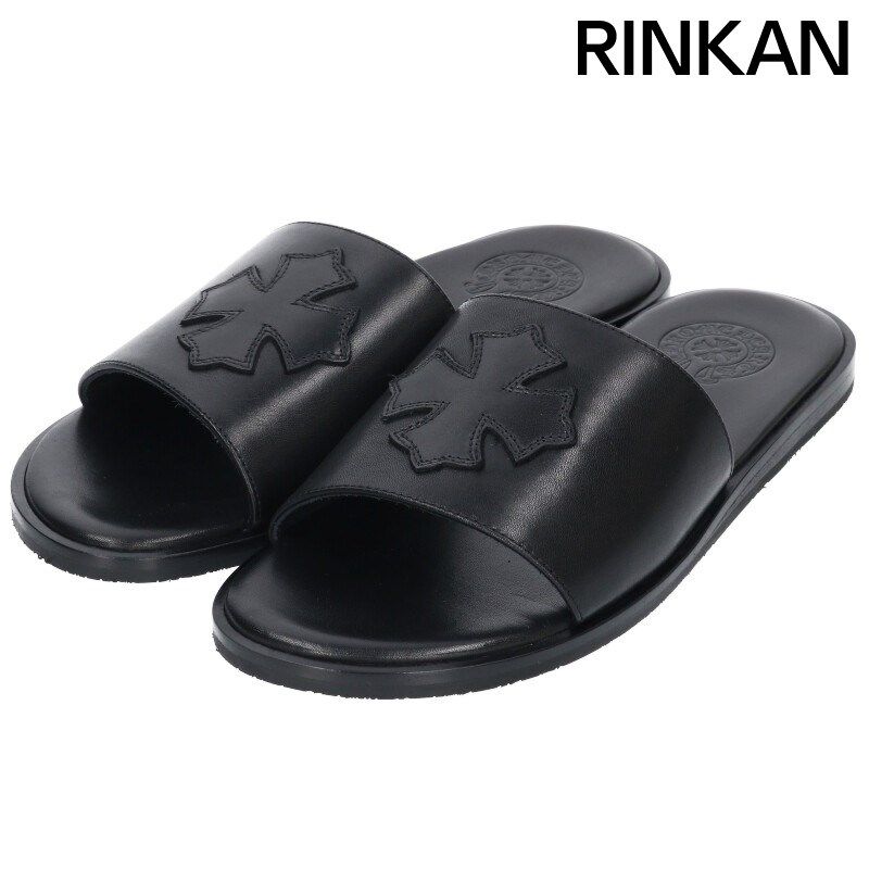 クロムハーツ CH SLIDE LEATHER CHプラスパッチレザーサンダル メンズ 41