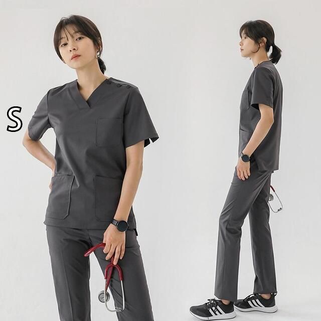 S レディース ファッション 業務 ユニフォーム 制服 コスプレ衣装 外科 服 歯科 医療関係 衣装 美容 医療関係 衣装 韓国スタイル メンズ 半袖 ストレッチスーツ
