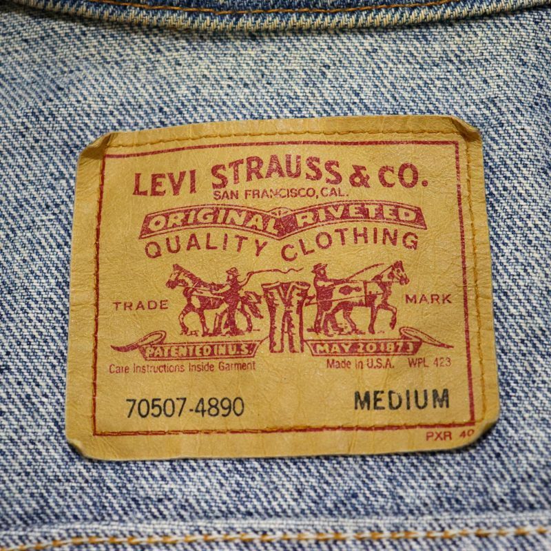 90s USA製 vintage Levi's 無地 70507 デニムジャケット メンズ 表記Mサイズ