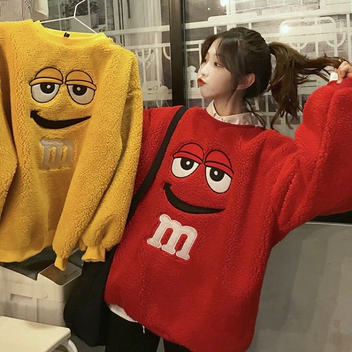 m&m's エムアンドエムズ パーカー トレーナー 赤 レッド レディース