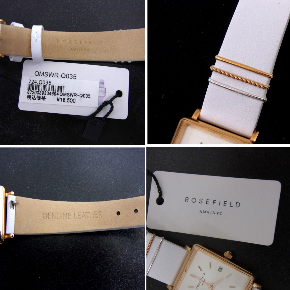 新品 定価1万6500円 電池交換済●ROSEFIELD ローズフィールド 腕時計 ウォッチ Boxy XS QMSWR-Q035 ブレス ドレス  レディース