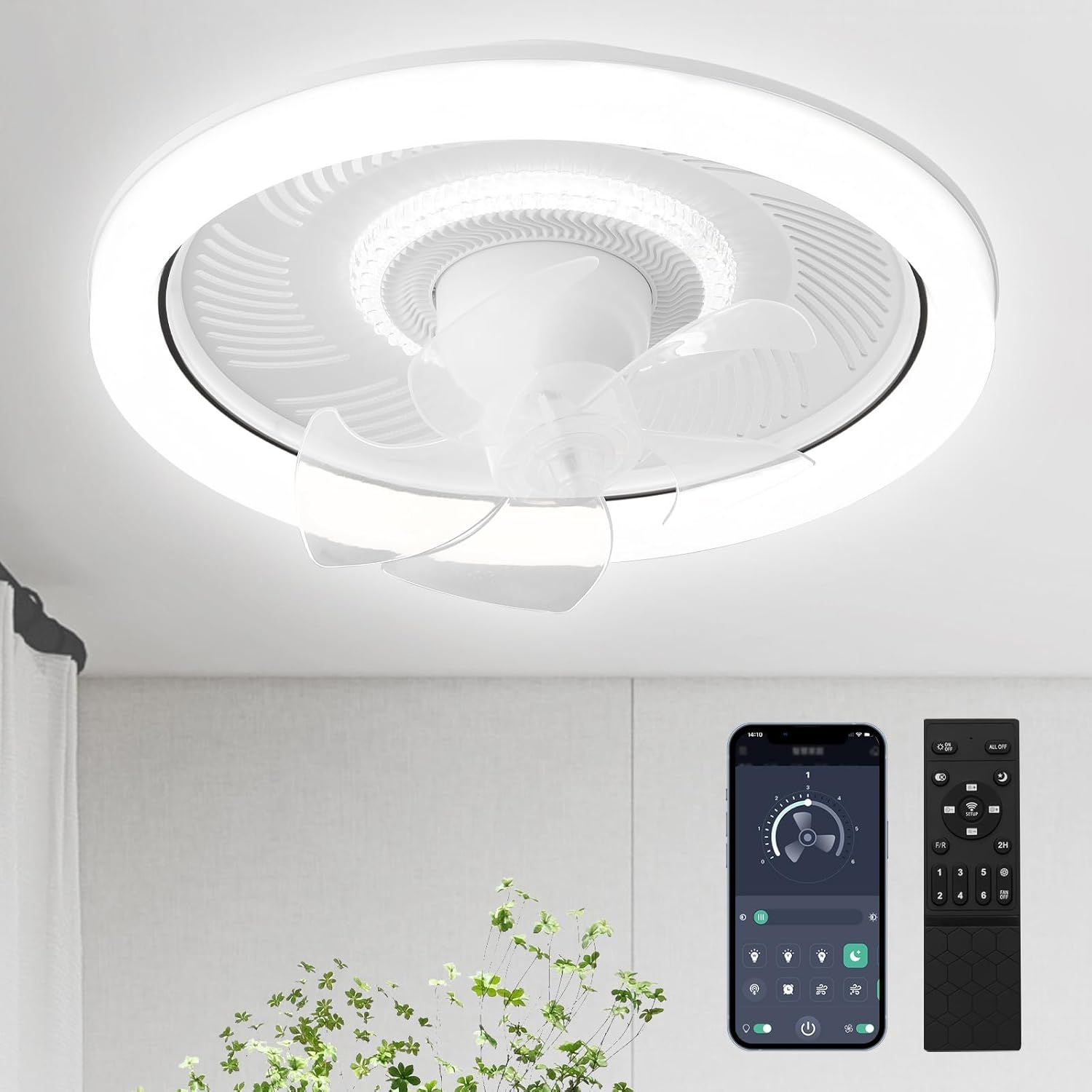 スイングで360°首振り＆回転」シーリングファンライト ZXhome