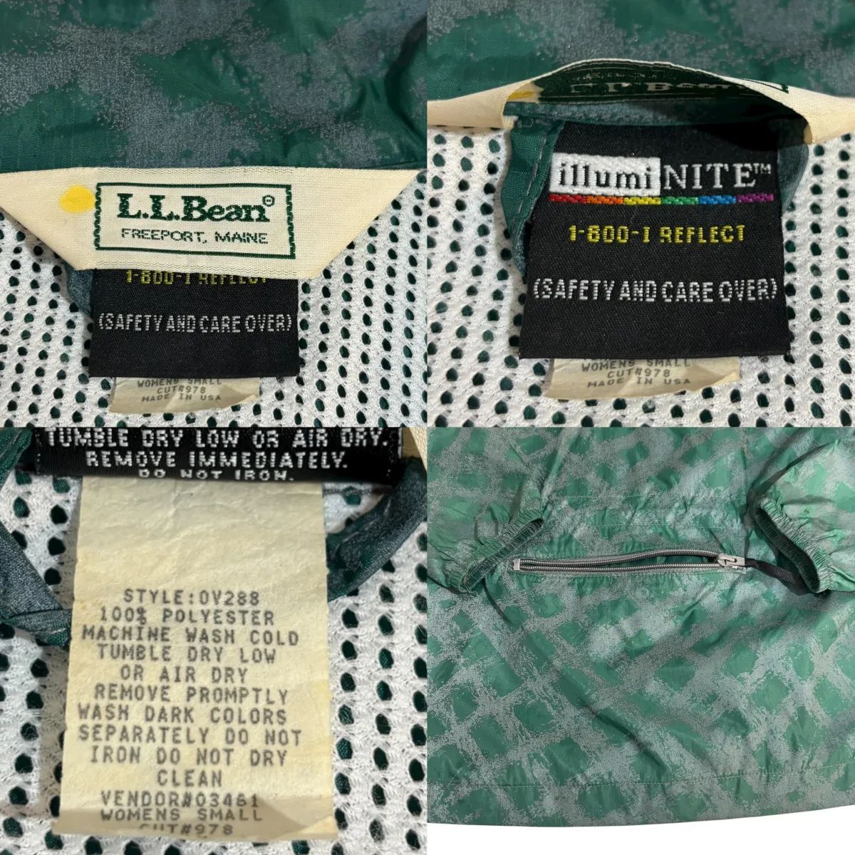 90s USA製 L.L.bean illumiNITE Cycling Nylon JKT W's S D.GREEN