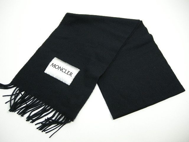 ■新品■モンクレール SCARFフリンジマフラー フリンジストール ダークネイビー