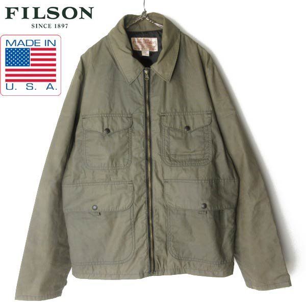 FILSON ワックス コットン ジャケット L 緑系 BELL BOMBER フィルソン アメリカ製 オイルド ティンクロス D152-18-0004ZV KANDAIZUMI_COM