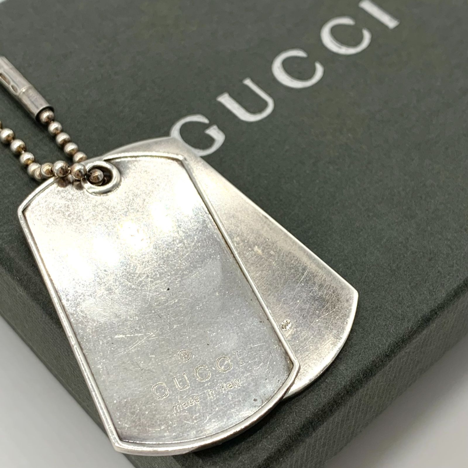 ▽GUCCI/グッチ ドックタグ シルバー 2枚 アクセサリー