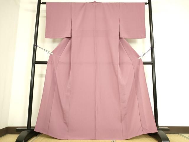 平和屋着物▽色無地　単衣　長春色　洗える着物　鬼しぼ縮緬　未使用　DAAS0728az 平和屋着物▽色無地 単衣 長春色 洗える着物 鬼しぼ縮緬 未使用