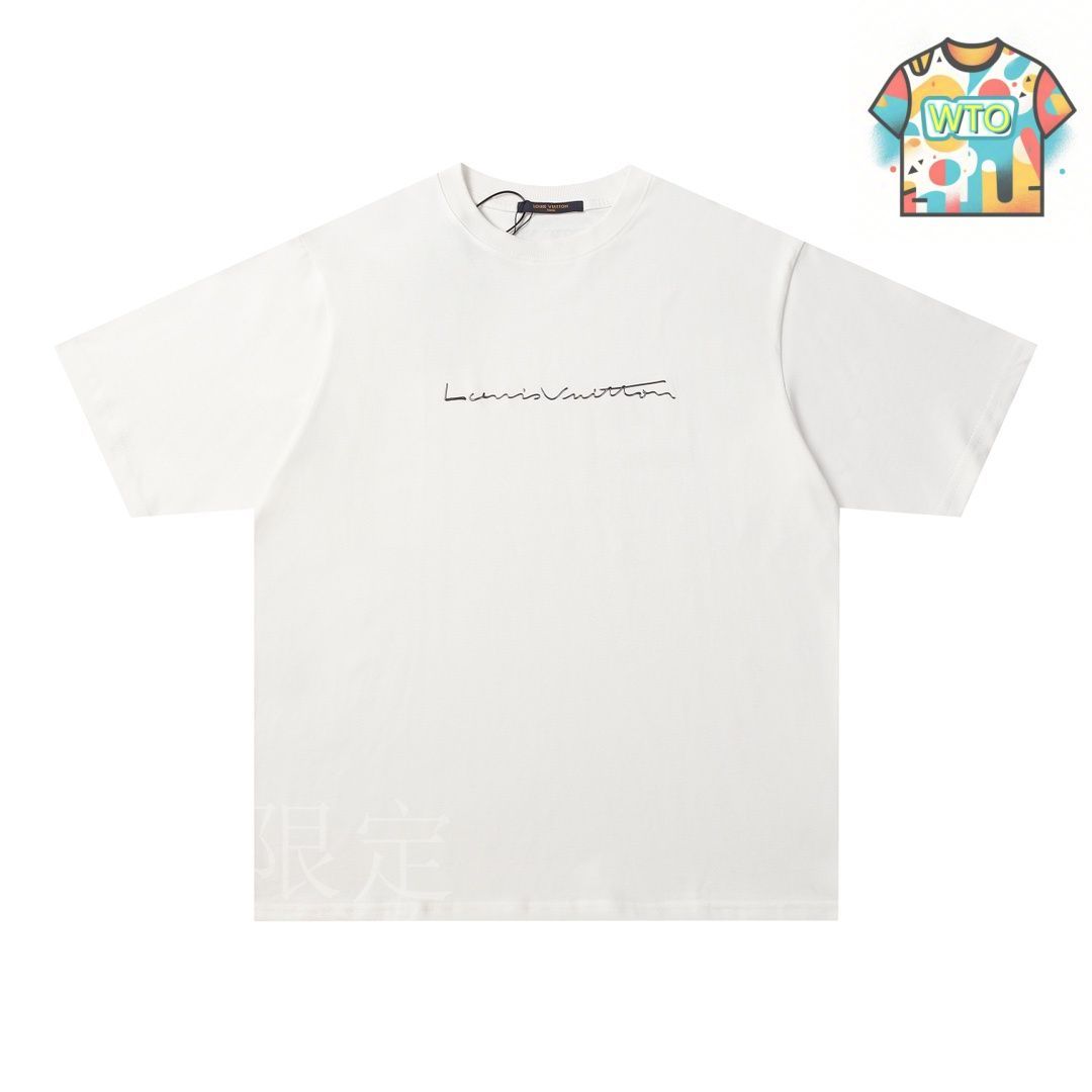 【新品未使用】LOUIS VUITTON Tシャツ　箱付き 今日特価】Louis Vuitton 胸前アート文字熱転写 T シャツ-1