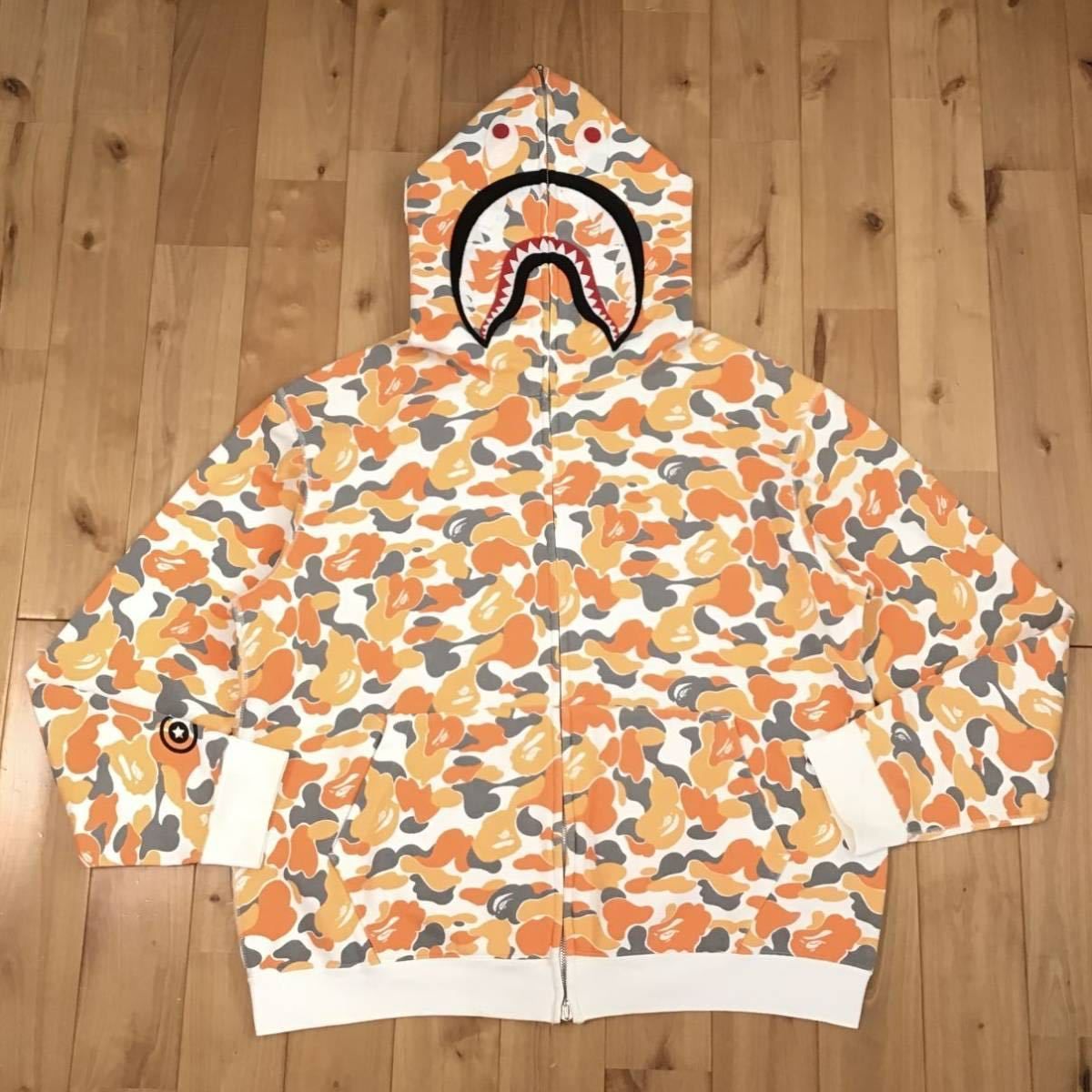bape shark orange hoodie　ベイプ　シャーク　パーカー