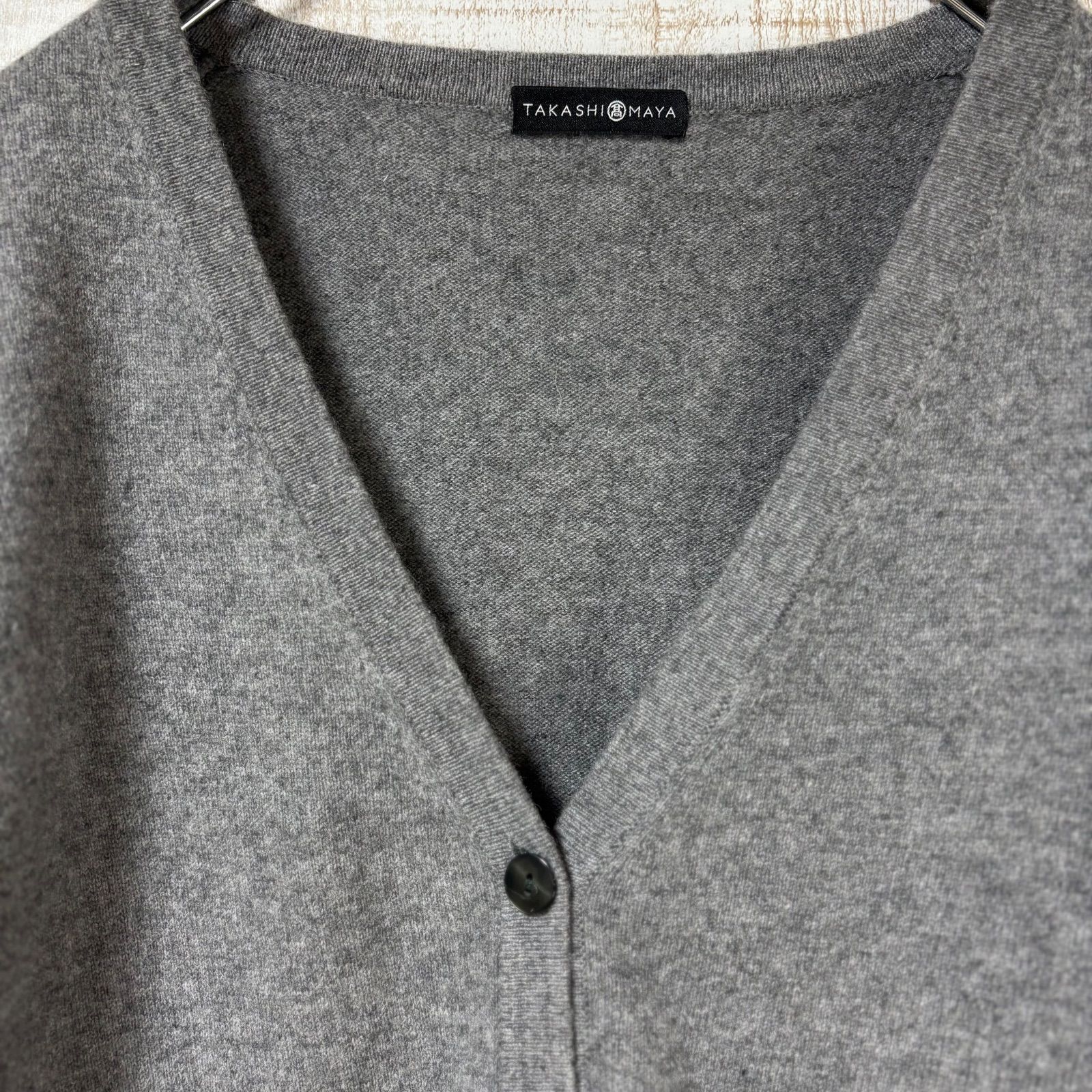 高島屋 カシミヤ100% カーディガン Lサイズ ライトグレー 上質素材
