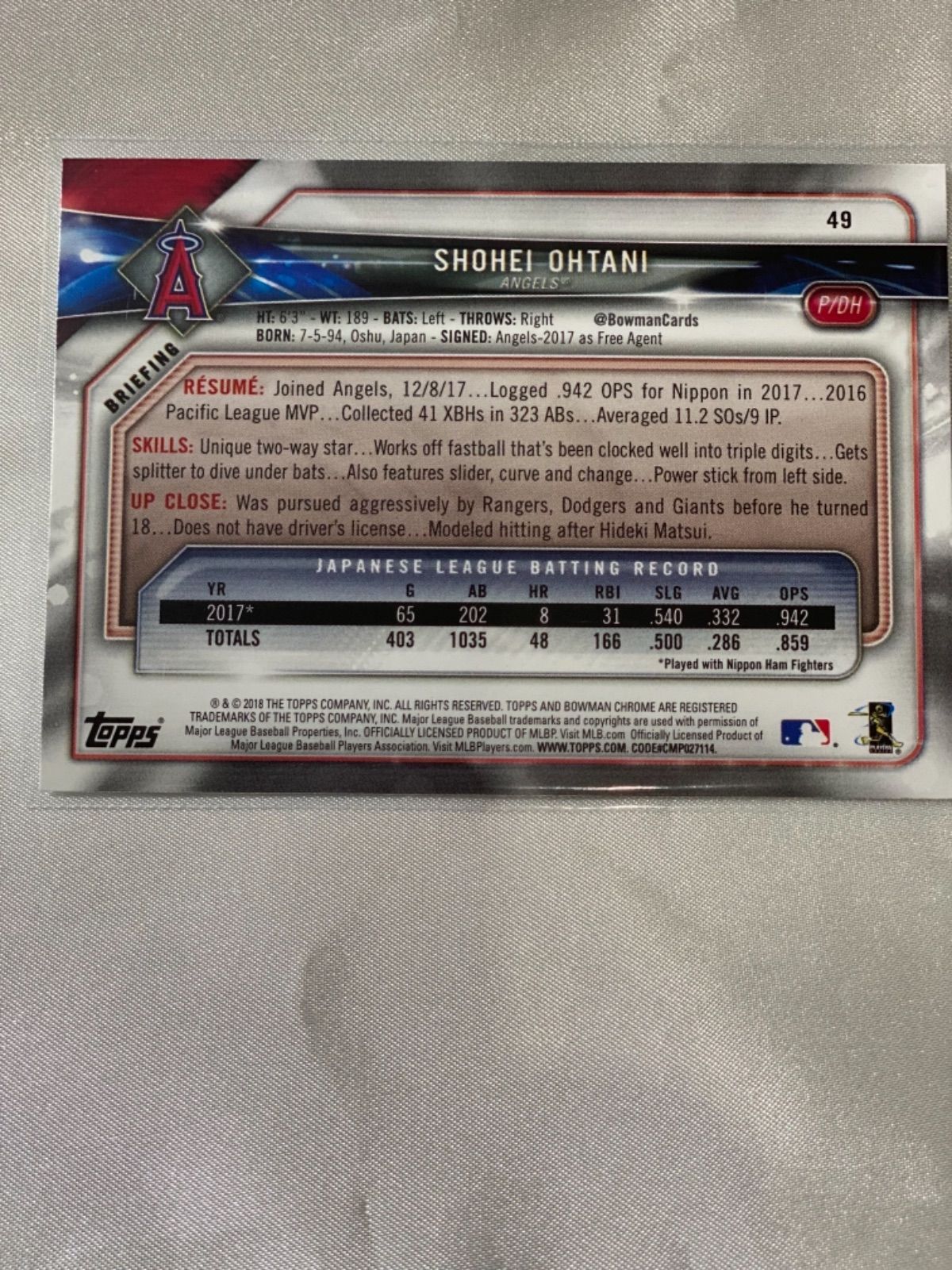大谷翔平 PSA10 鑑定済 ルーキーカード #49 ロサンゼルス エンジェルス Yahoo!オークション -「大谷翔平ルーキーカード」の落札相場