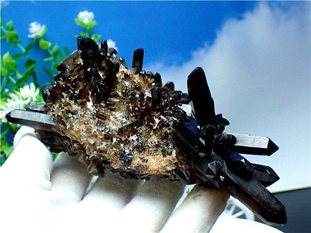 AAA級魔除け天然モリオン黒水晶クラスターYTHB86C6/136C20A AAA級魔除け天然モリオン黒水晶クラスターYTHB86C6/136C20A