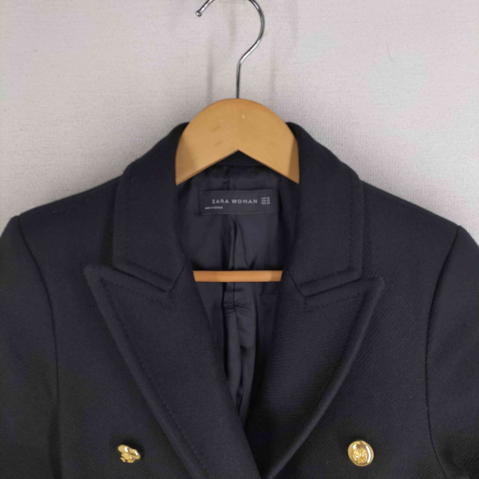 【稀少XLサイズ/極美品】ZARA ダブルブレスト ナポレオンコート 金ボタン 未使用品 ZARA ナポレオンコート ブラック 金ボタン マンテコ XS