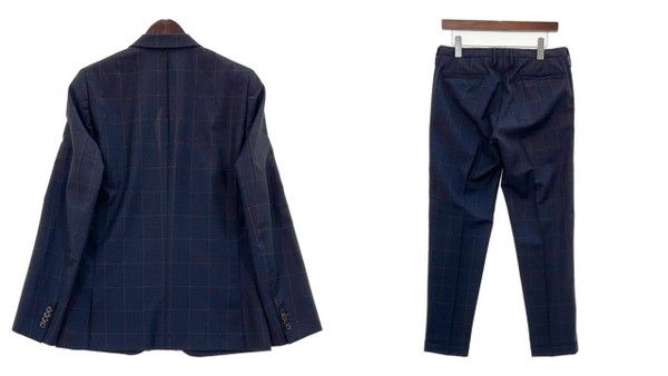 Paul Smith ポールスミス スーツ ジャケット パンツ ウィンドウペンチェック 裏地ドット メンズ Lサイズ ネイビー セットアップ DM16762