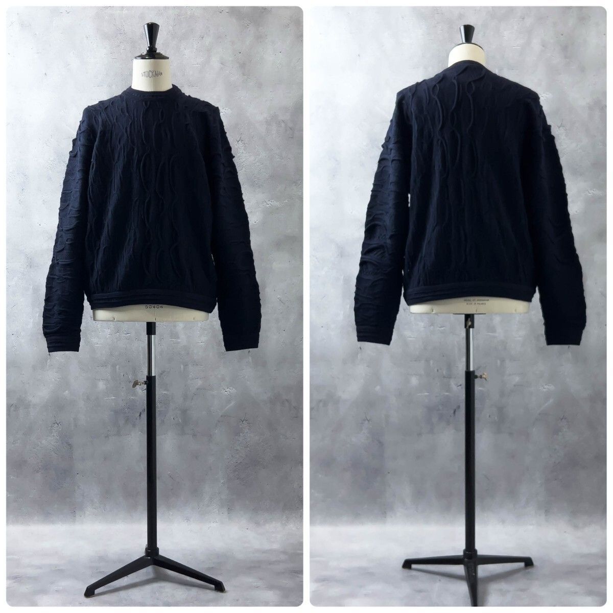 美品 COOGI クージー オールネイビー 3D ウール ニット セーター 
