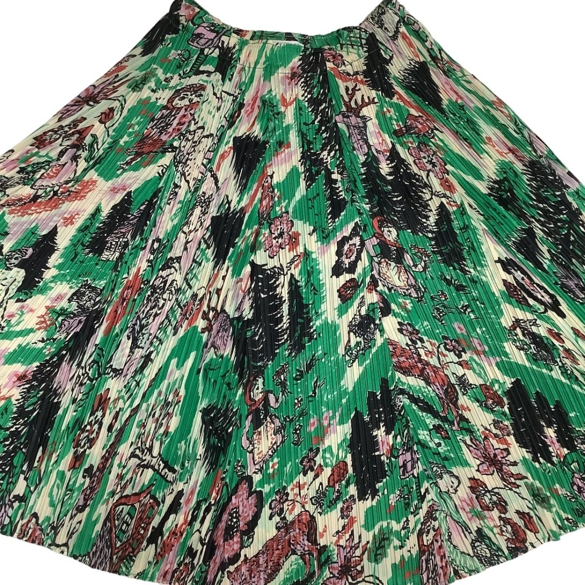 ♪♪ISSEY MIYAKE イッセイミヤケ PLEATS PLEASE ひざ丈スカート 赤  