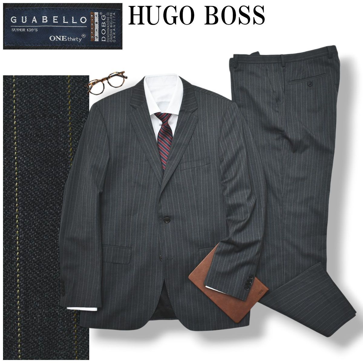 ✨ヒルトン✨洋服の青山 スーツ セットアップイタリア製 super110