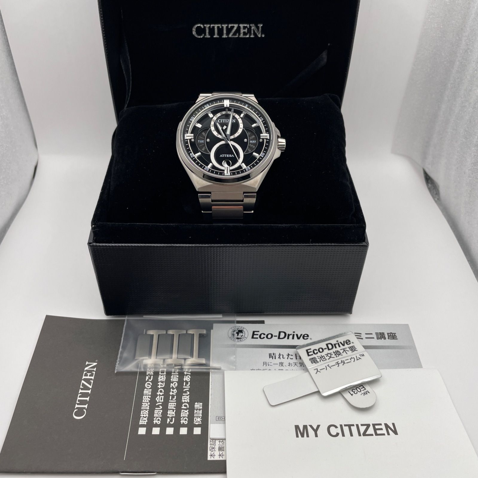 【美品】CITIZEN シチズン エコドライブ 8730-S127912 腕時計 CITIZEN(シチズン) / ソーラー腕時計/アナログ//黒/シルバー