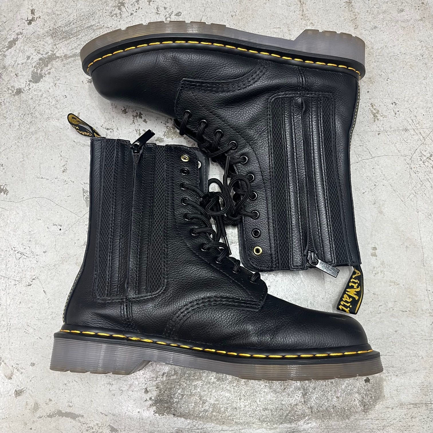 Dr. Martens Yohji Yamamoto 1490 HIDDEN ZIP YY 27947001 サイドジップ レザー ブーツ ドクターマーチン ヨウジヤマモト 28cm 72361A1