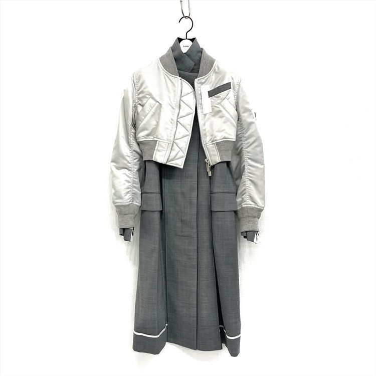 未使用品 sacai サカイ Suiting Mix Coat MA-1 ドッキングコート 