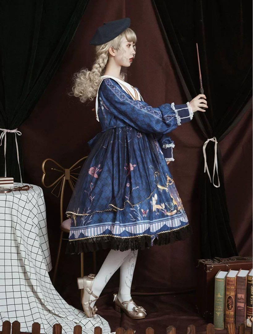 クラシカルロリータワンピース♡ひざ丈お出かけ用 クラシカルロリータワンピース?ひざ丈お出かけ用 - メルカリ