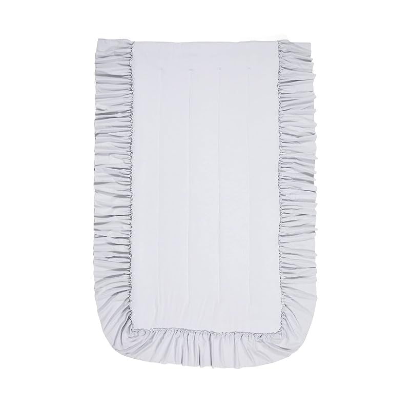 モデル Francfranc フランフラン オンラインショップ ふわろ 夏でもさらっともちもち 冷感 ベッドパッド フリル ダブル グレー 接触冷感 ひんやり 冷感マット LAWEED_CL