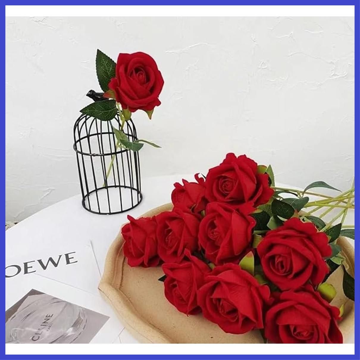一輪 花束 薔薇 9本セット 花飾り 赤ローズ 枯れない花 ローズ