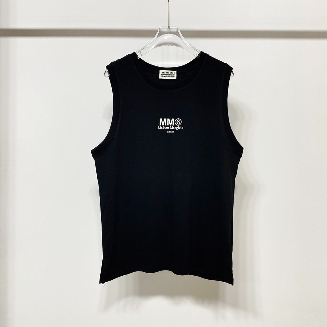 MM6 マルジェラ エムエムシックス ブラック ノースリーブ トップス