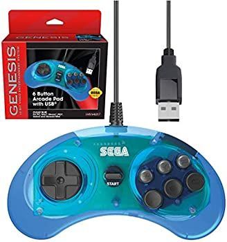 赤字超特価，安い Retro-Bit 公式セガジェネシス USBコントローラー 6ボタン アーケードパッド Sega Genesis Mini、PS3、PC、Mac、スチーム、スイッチ用 - USBポー その他