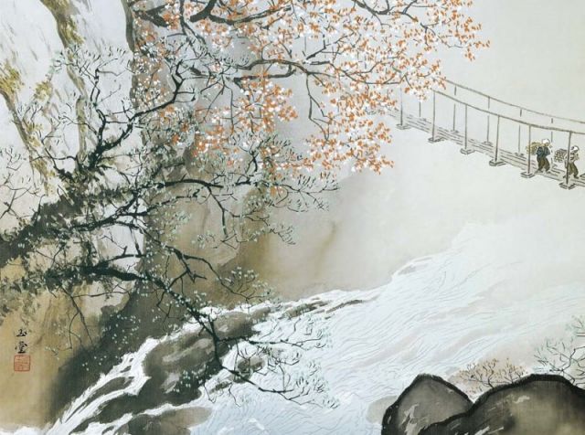 川合玉堂 限定リトグラフ Yahoo!オークション - 真作 川合玉堂 リトグラフ「山家積雪」画