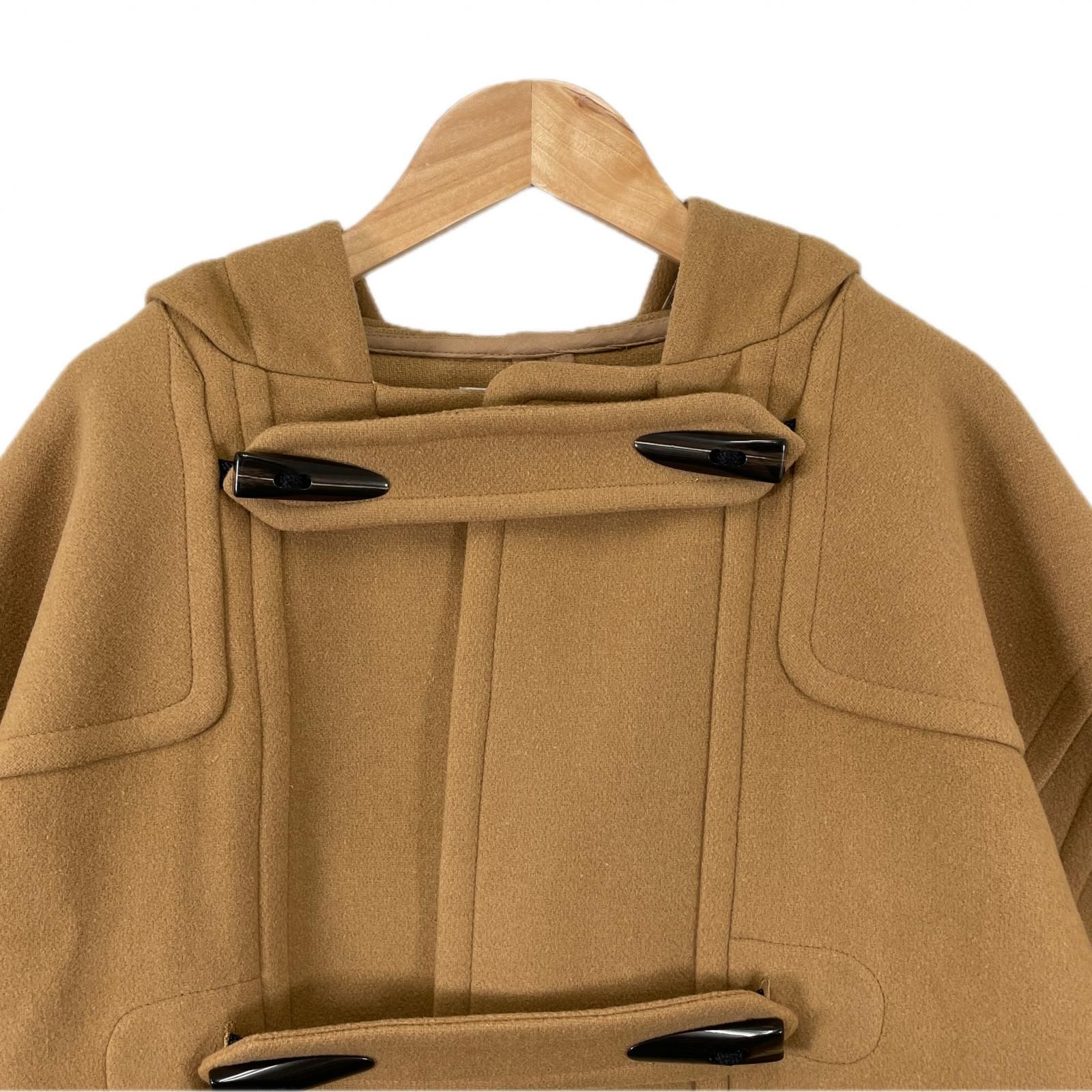 ステラマッカートニー　ポンチョ　コート　キャメル　ブラウン　ウール　フード　40 美品 Stella McCartney ステラマッカートニー トグルボタン 無地