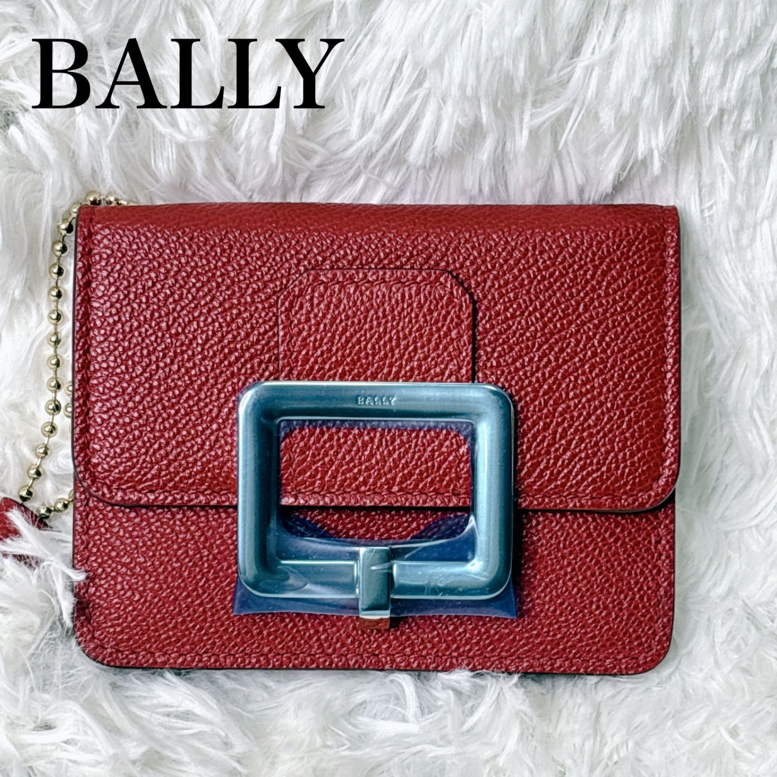 新品　BALLY カードケース　名刺入れ チェーンストラップ付き 新品 BALLY カードケース 名刺入れ ゴールド金具 チェーンストラップ
