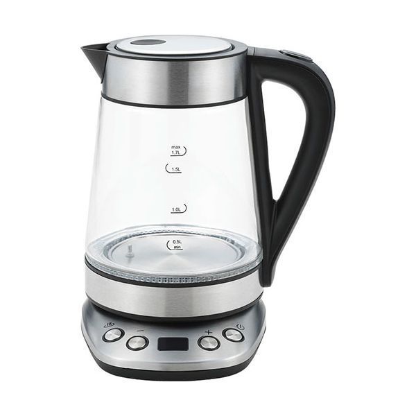 SUSTIA 温度調整ガラス電気ケトル1.7L 22.2×19.7×26cm C6119637
