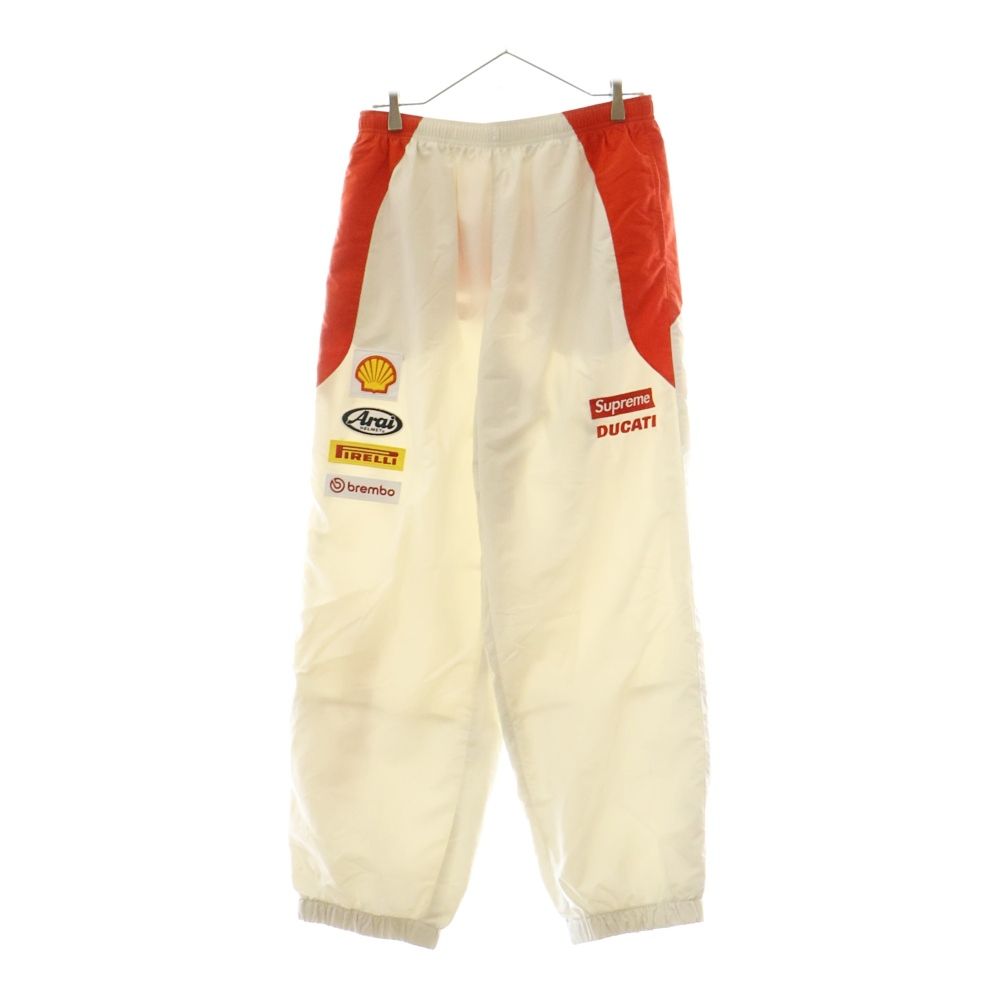 SUPREME シュプリーム 24SS Ducati Track Pant ドゥカティ ワッペン付き トラックパンツ ホワイト|レッド