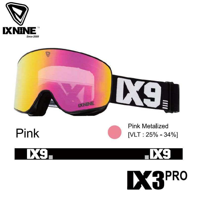 アイエックスナイン ix9 IXNINE Pink 24-25 IX3 PRO スキー スノーボード ゴーグル ユニセックス 日本正規品 - メルカリ