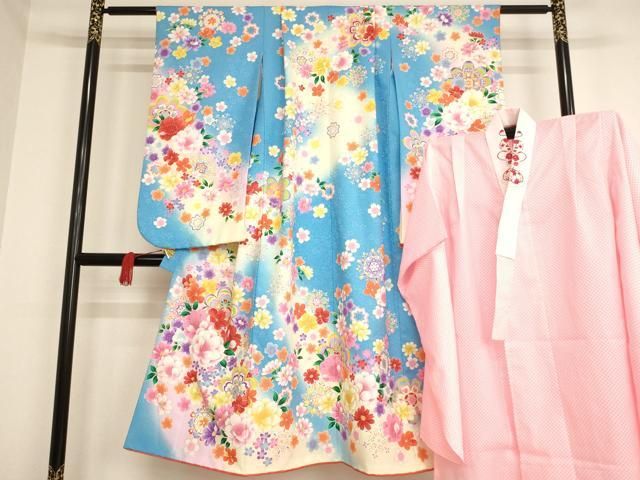 七五三 　7歳女の子　【着物＆長襦袢セット 】 Amazon | [KYOETSU] [キョウエツ] 七五三 着物 7歳 女の子 フル