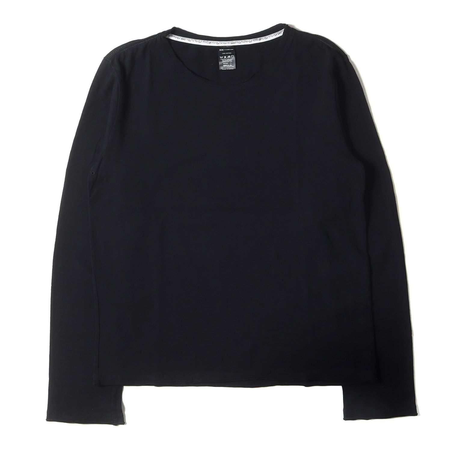 NUMBER (N)INE ナンバーナイン Tシャツ サイズ:3 / 00s 切りっぱなし カットソー ロングスリーブTシャツ ブラック 黒 / 00年代 アーカイブ トップス 長袖【メンズ】