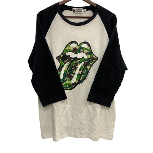 ア ベイシング エイプ A BATHING APE ROLLING STONES SLEEVE TEE ラグラン 001LT9751936X ロンT マルチ XXLサイズ 201MT-3967