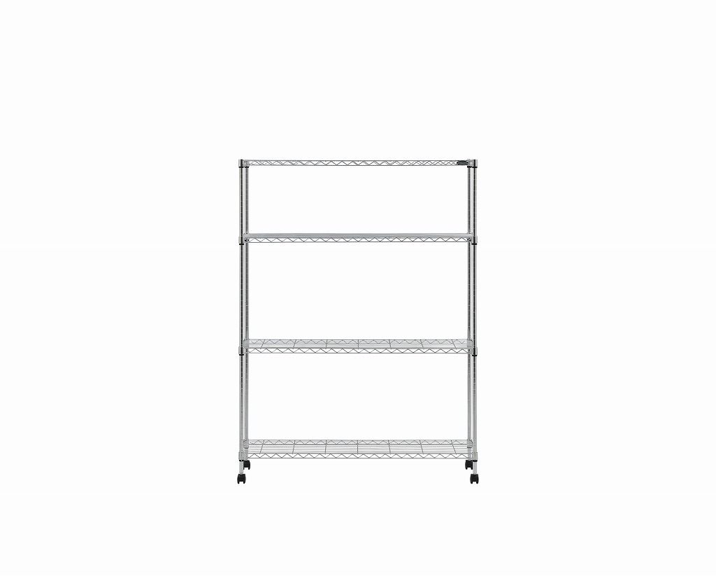 アイリスオーヤマ ラック メタルラック本体 4段 キャスター付き 幅110×奥行35×高さ149cm ポール径19mm メタルミニ スチールラック サビに強い 防サビ加工 銀 棚 MTO-1115C IRIS OHYAMA