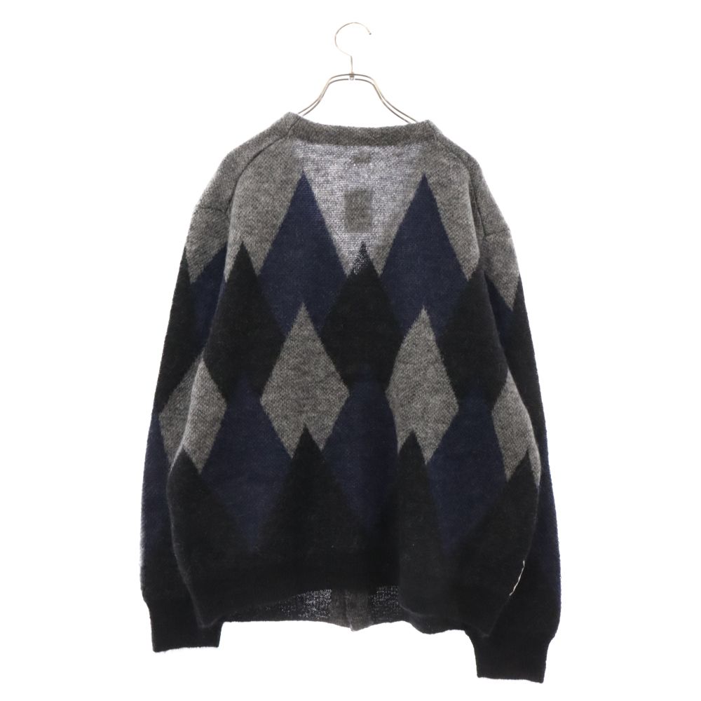 SEQUEL (シークエル) 22AW MOHAIR CARDIGAN アーガイルモヘア混ニット 
