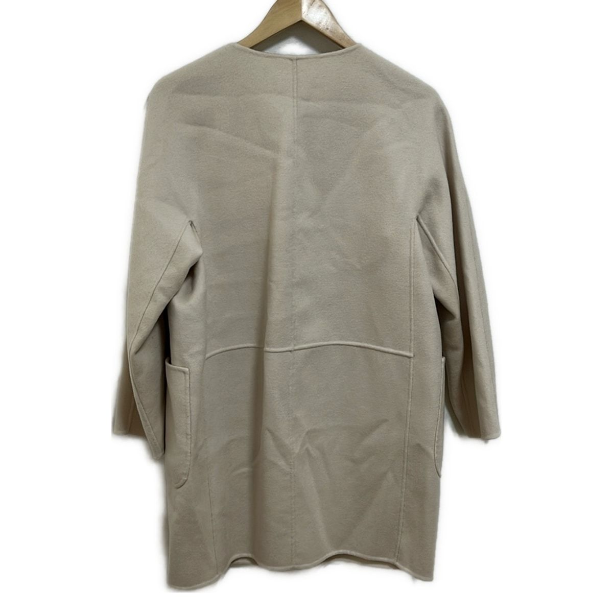 Max Mara STUDIO マックスマーラスタジオ コート サイズ40 M レディース - ベージュ×黒 長袖 ビーズ ビジュー 秋 冬