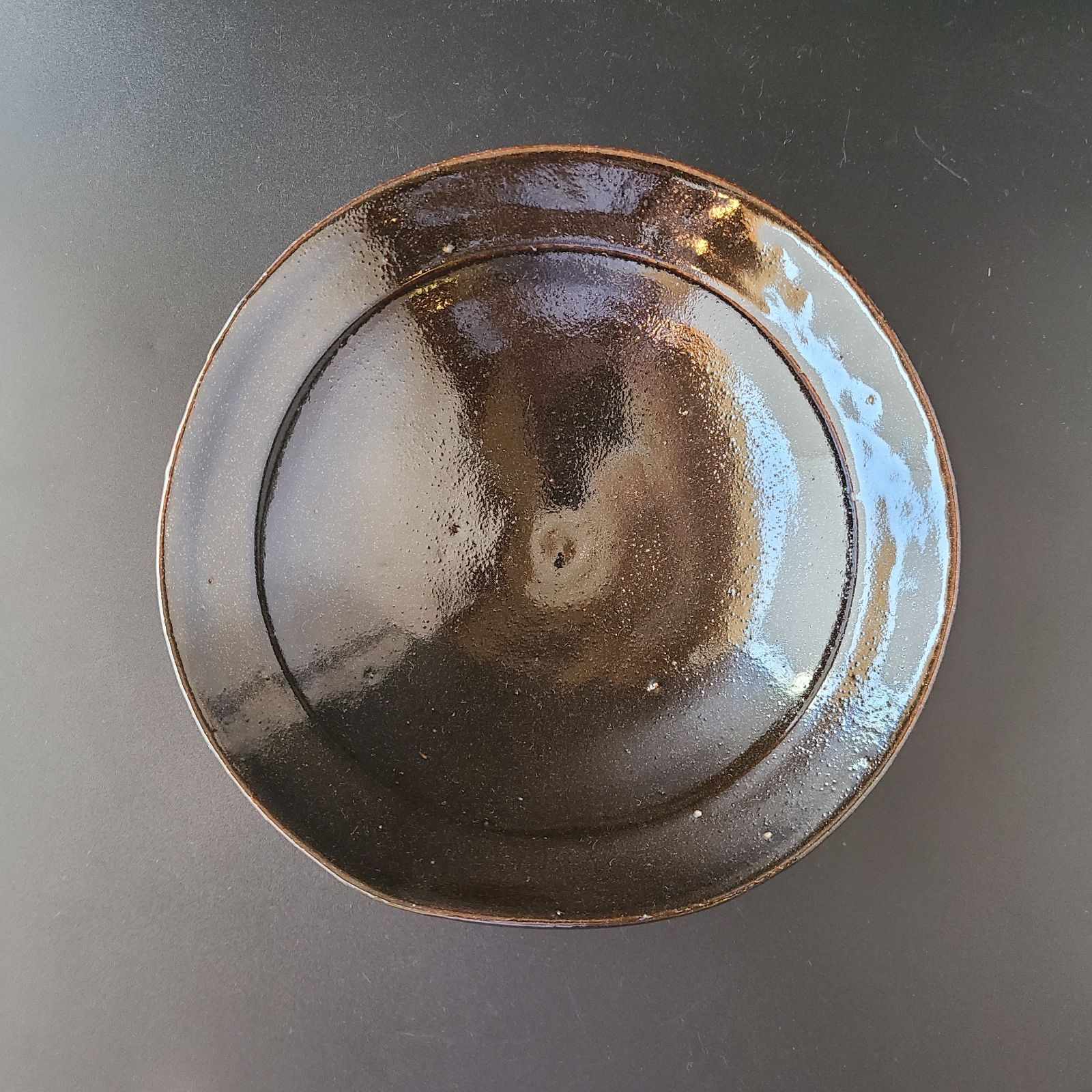 茶道具　黒唐津　菓子鉢　土平窯　藤ノ木土平　共箱　唐津　菓子器　陶芸　茶会 茶道具 黒唐津 菓子鉢 土平窯 藤ノ木土平 共箱 唐津 菓子器 陶芸