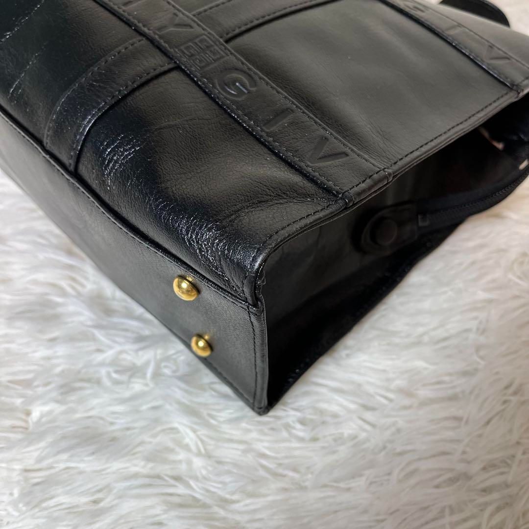 GIVENCHY ジバンシー トートバッグ レザー 型押しロゴ ブラック