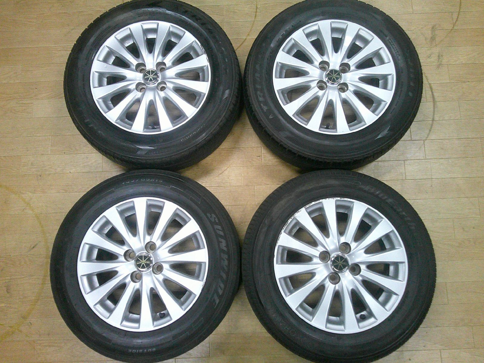 トヨタ 140系 カローラフィールダー 純正 ホイール 4本 15インチ 195 65R15 6J 45 PCD100 5H ハブ54 カローラ アクア ヴィッツ iQ