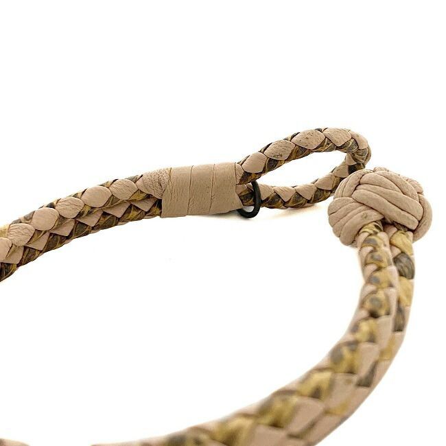 BOTTEGA VENETA イントレチャート レザーブレスレット パイソン ボッテガヴェネタ ブレスレット ライトピンク パイソン柄