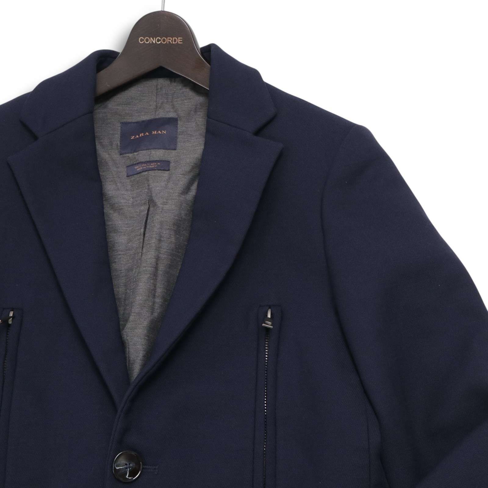 ZARA MAN ザラ マン 秋冬☆ ウール混 ジップ チェスター コート Sz.S